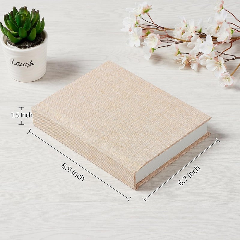 Pssoss Photo Album 5x7 with Writing Space Linen Cover 5x7 Photo Album Book Holds 20 Photos Ideal for Wedding Theme-Album and Baby Photo Albums (Beige,20 Pockets) - Image 2